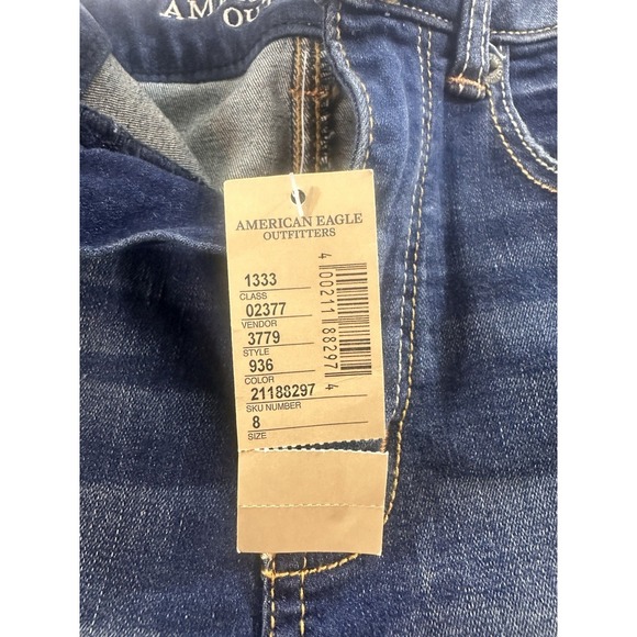 American‎ Eagle Womens Size 8 Super Stretch Hi-Rise Shortie Rolled Leg Shorts - Picture 8 of 11